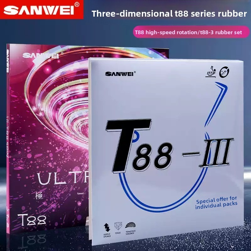 Table Tennis Kit - Sanwei T88 ULTRA-Spin T88-3 Tafeltennisrubbers Dubbele