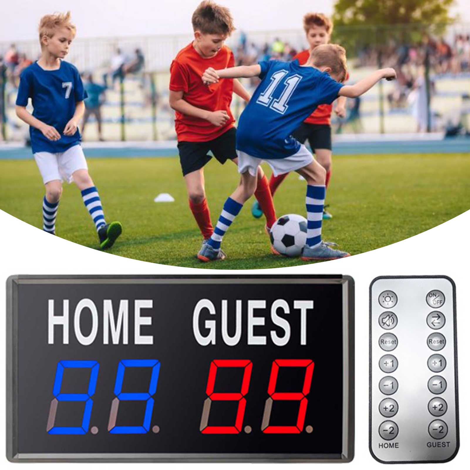 Table Tennis Score - 4-cijferig LED elektronisch scorebeugels scorebord USB-aangedreven