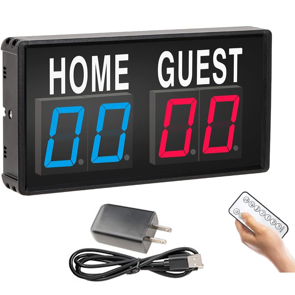 Table Tennis Score - Draagbaar 4-cijferig LED-scorebord Digitale scorekeeper voor